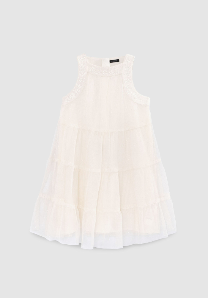 detail Girls' embroidered tulle dress