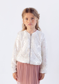 Girls' sequin bomber jacket