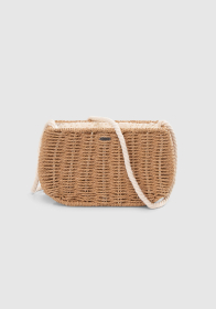 Girls' raffia-style handbag with lace