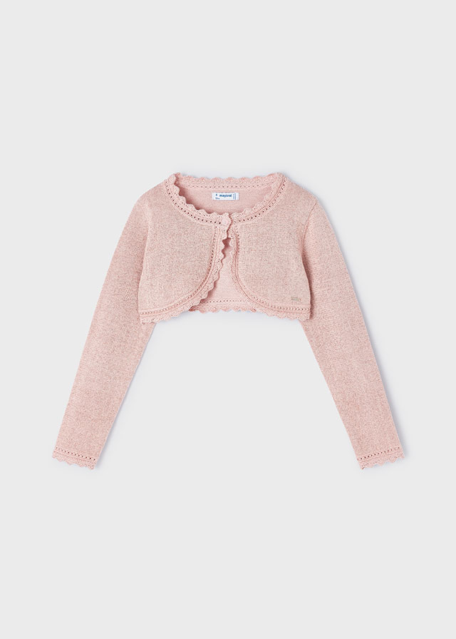 detail Girls' cardigan metallic thread